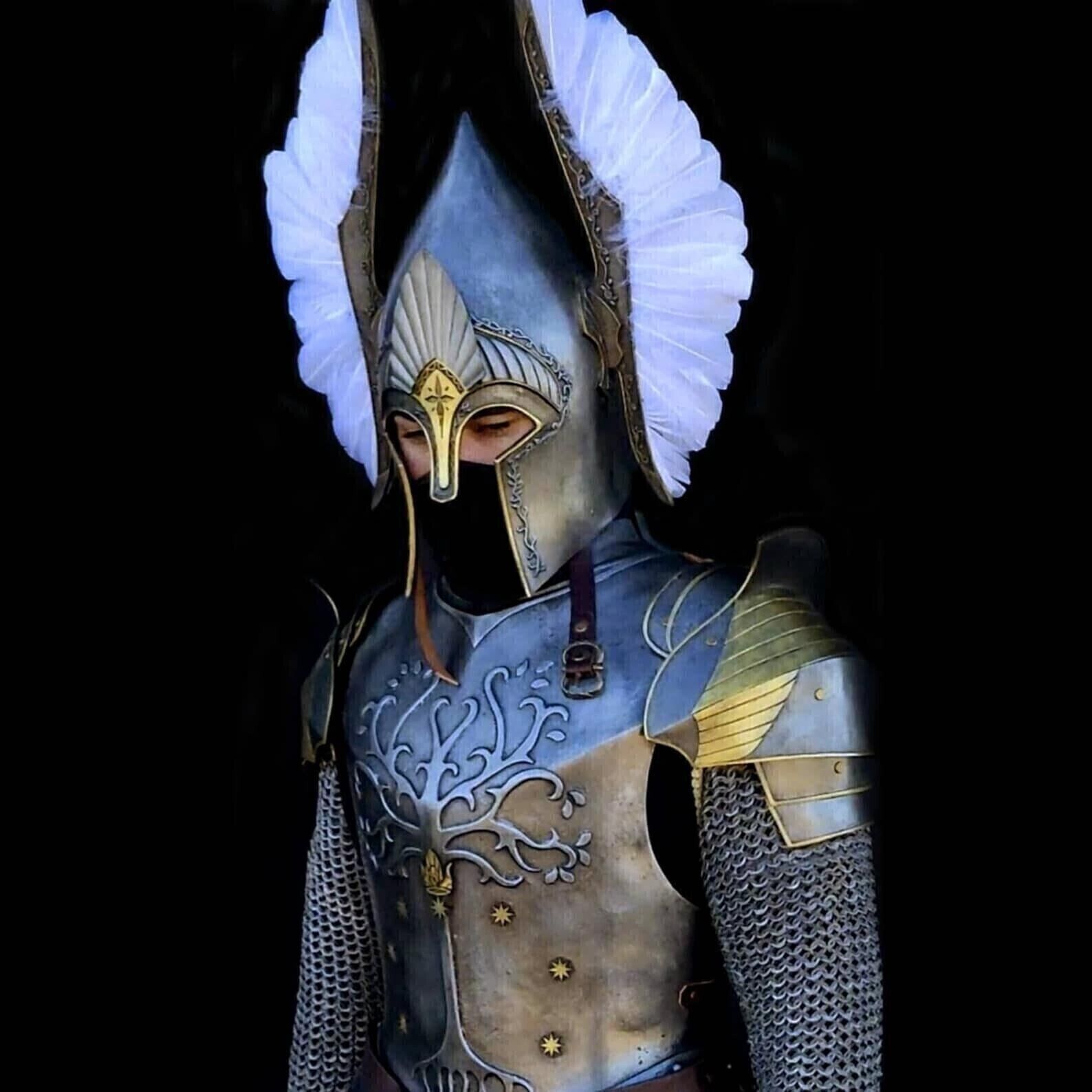 18GA Gondor Fountain Half Body Armor Suit Cuirass Pauldron Helmet For Halloween