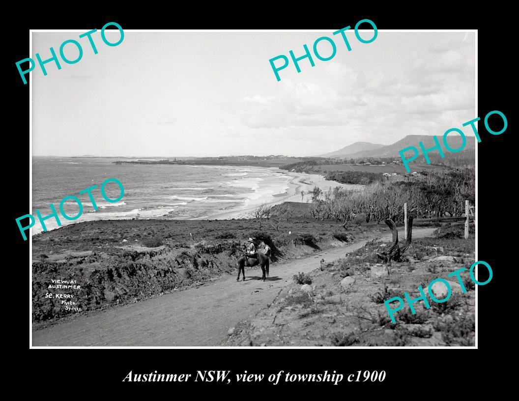 OLD 8x6 HISTORIC PHOTO OF AUSTINMER NSW VIEW OF TOWNSHIP c1900