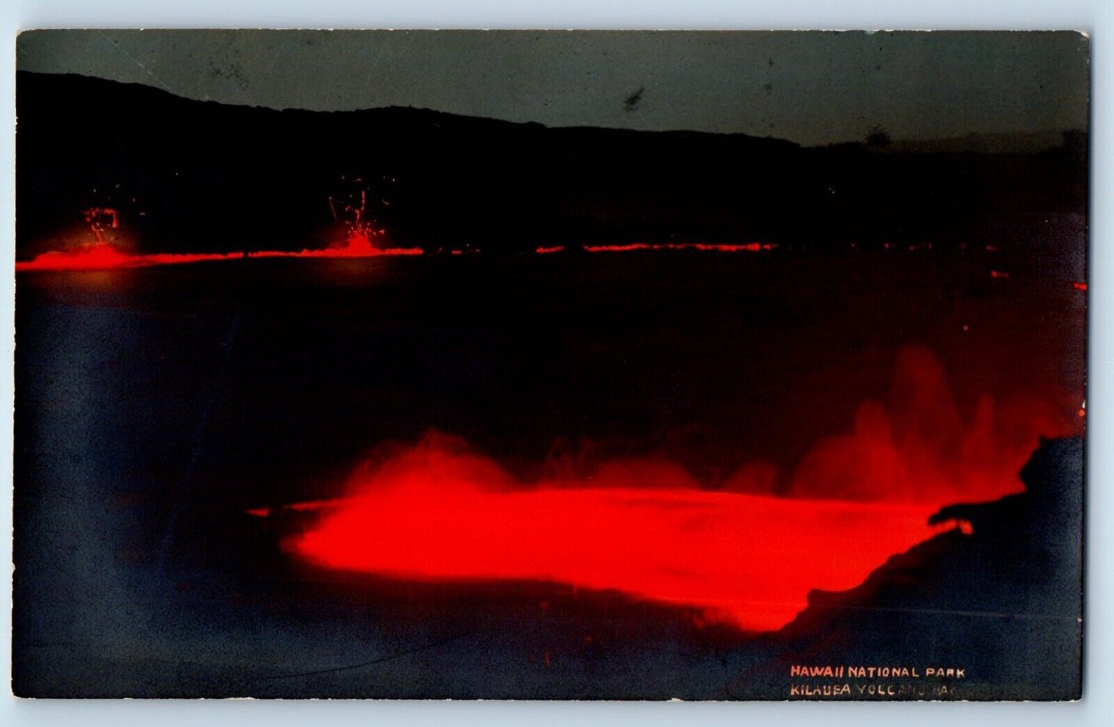 Hawaii HI Postcard RPPC Photo View Of Kilauea Volcano Lava Hawaii National Park