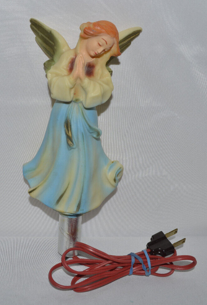 Vintage Plastic Electric Lighted Angel Tree Topper