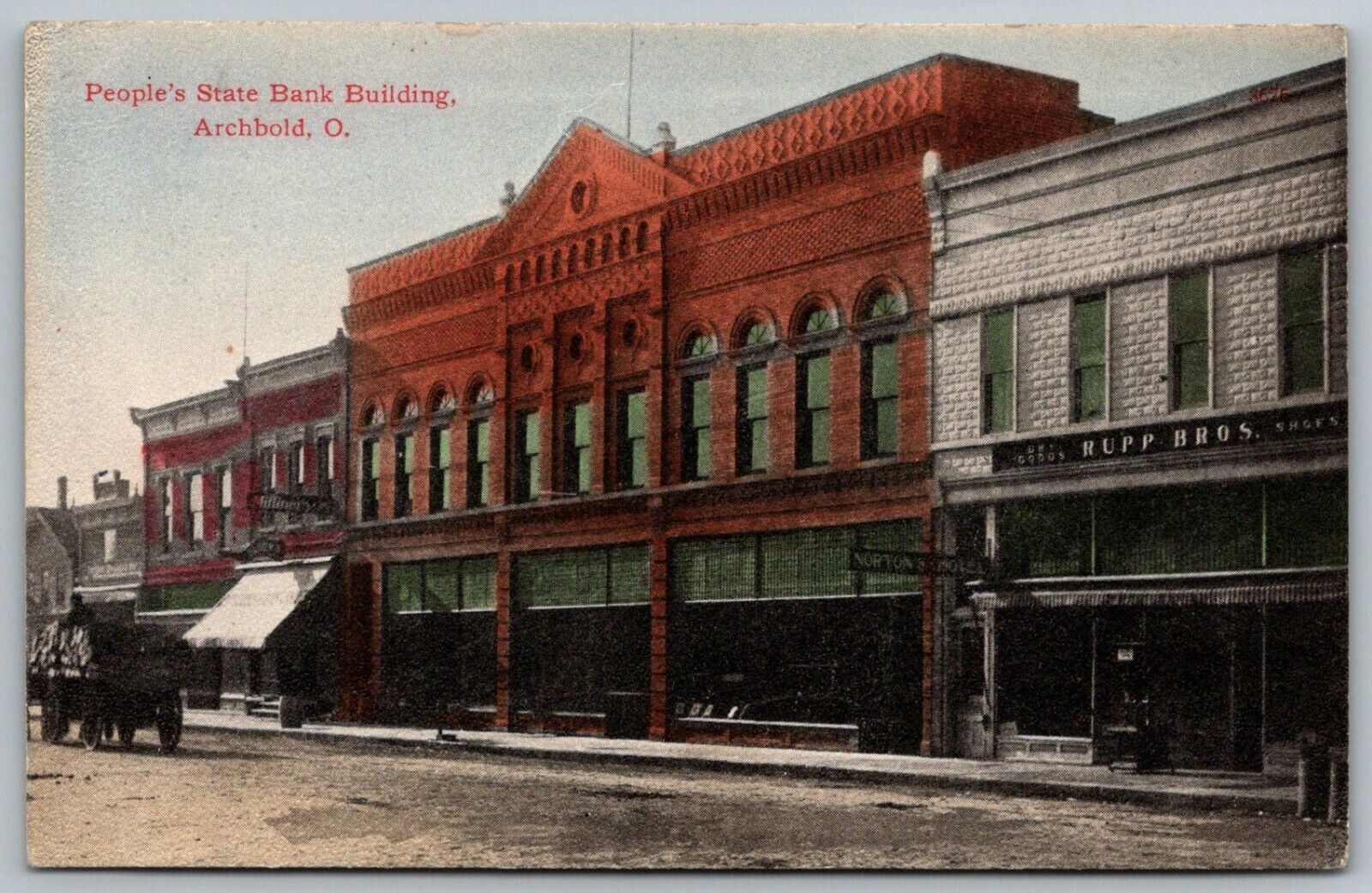 Archbold Ohio~People\'s State Bank~Rupp Bros Dry Goods Store~Millinery~c1910