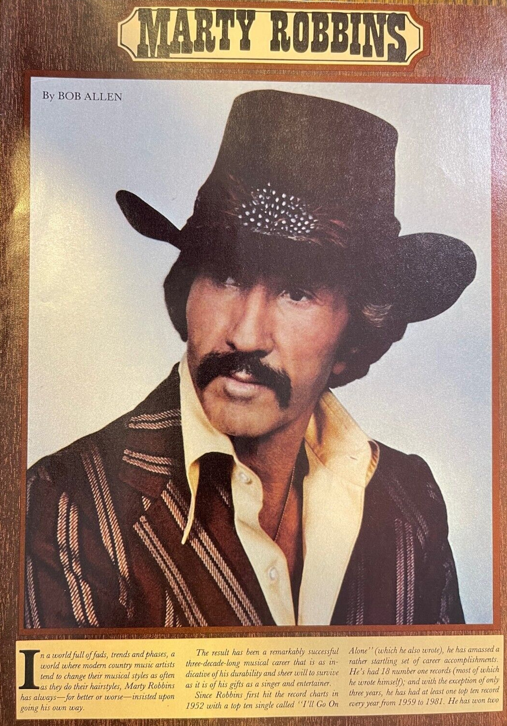 1983 Country Singer Marty Robbins