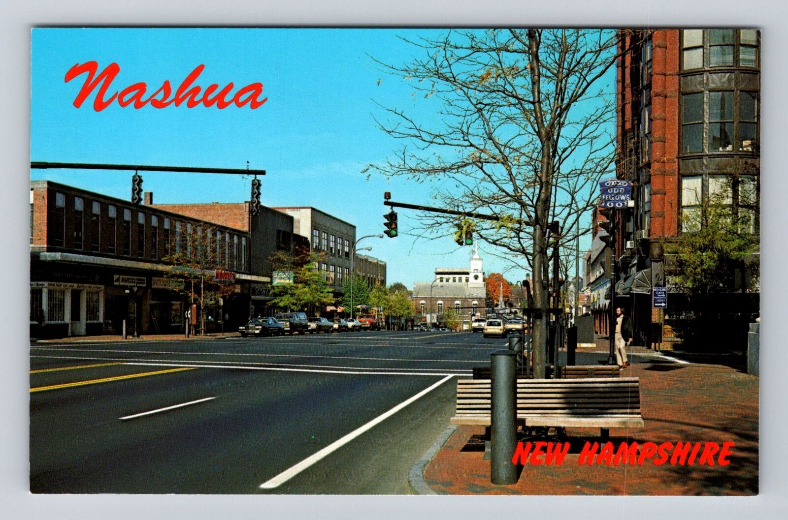 Nashua NH-New Hampshire, Scenic Road View, Antique, Vintage Souvenir Postcard