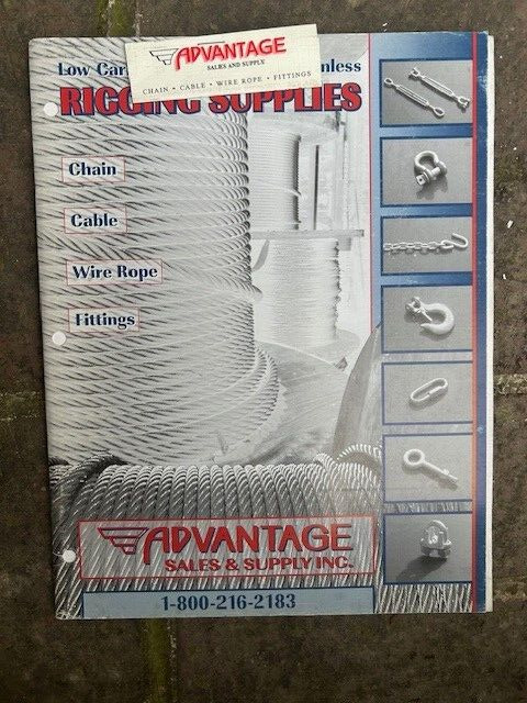 Original Vintage Advantage chain cable rigging supplies catalog Ridgway PA