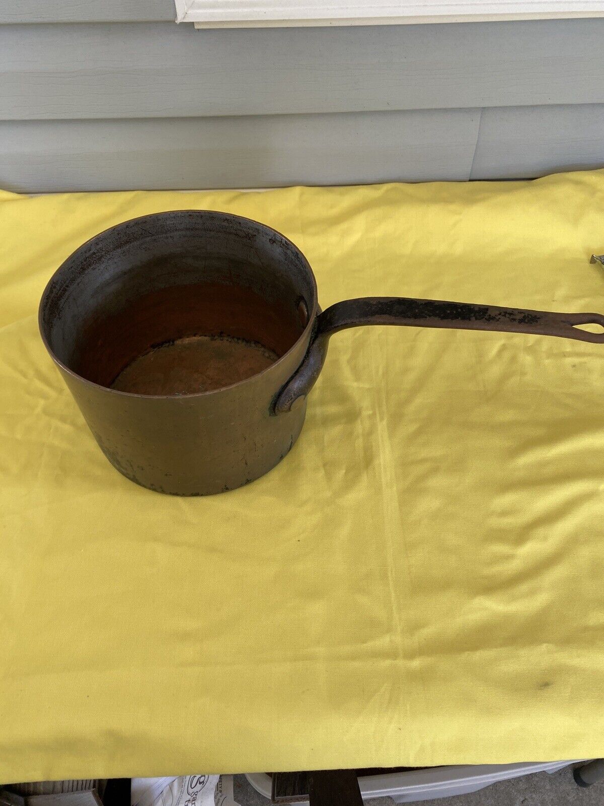 Large Antique Mutual NY City American Copper Iron Handled Pot Farmhouse