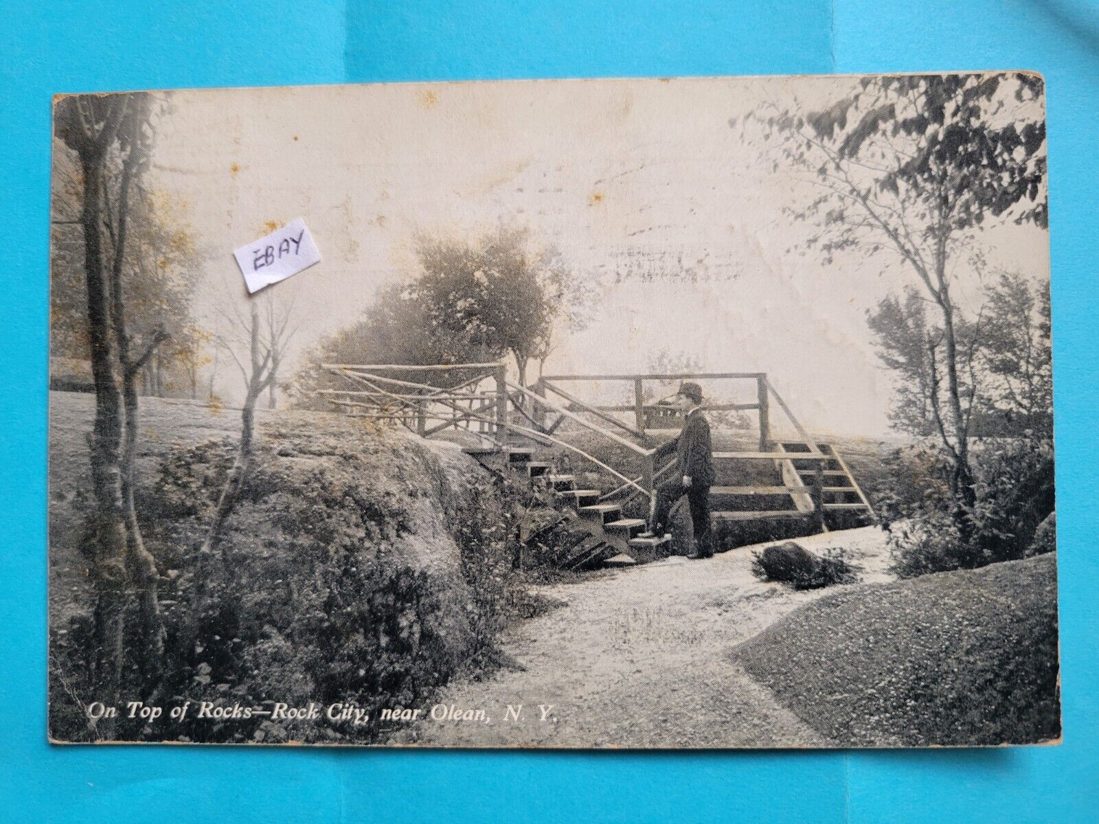 1911 RPPC On Top of Rocks Rock City near Olean NY postmarked