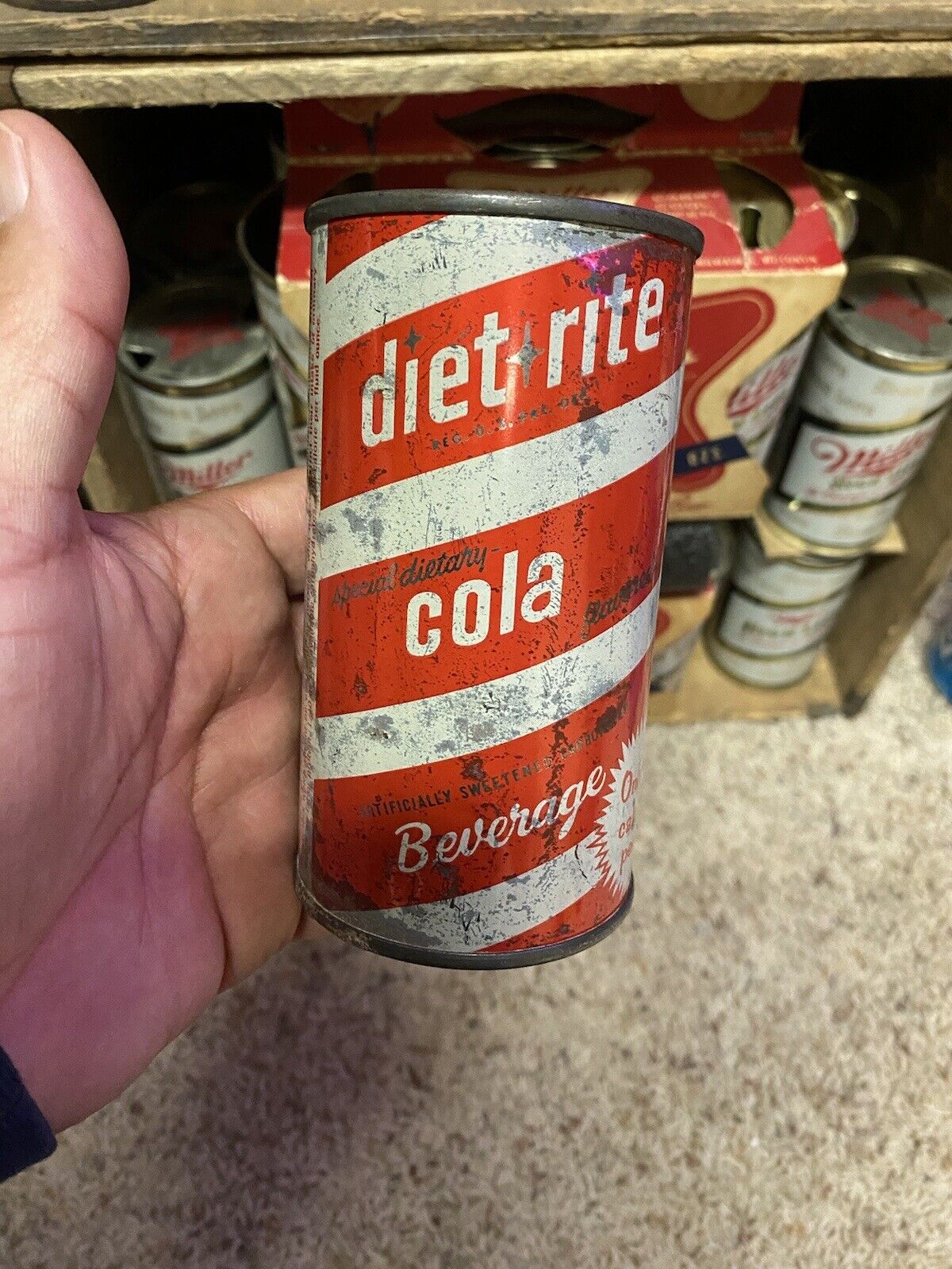 Diet Rite Flat Top Soda Can 1957 Only 2 Calories Fort Worth Tx Old