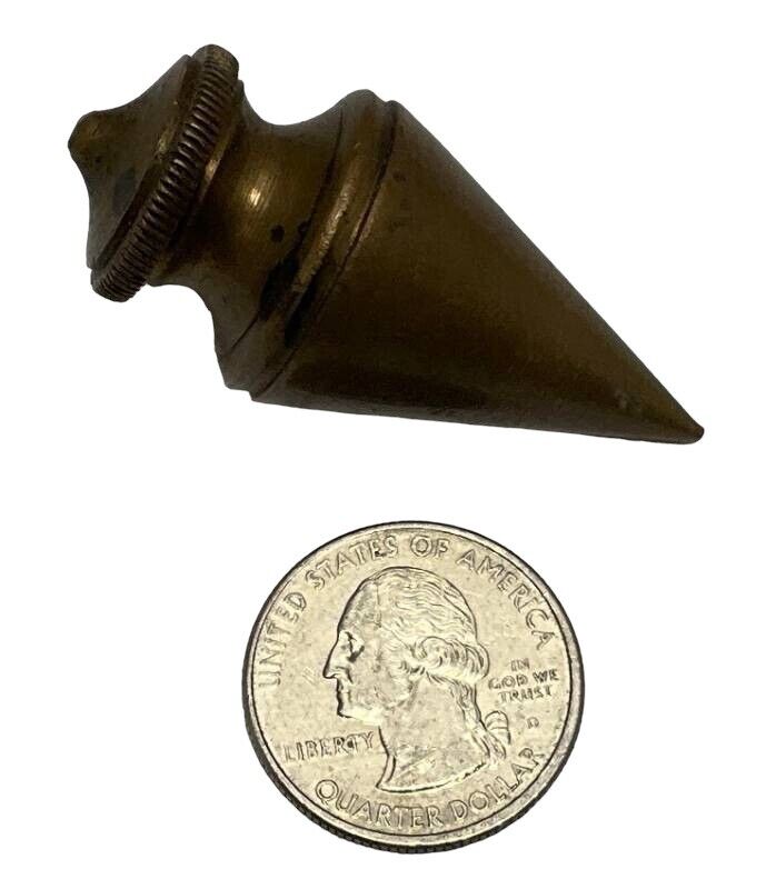 Rare vintage Antique Small brass plumb bob leveling measuring tool small size