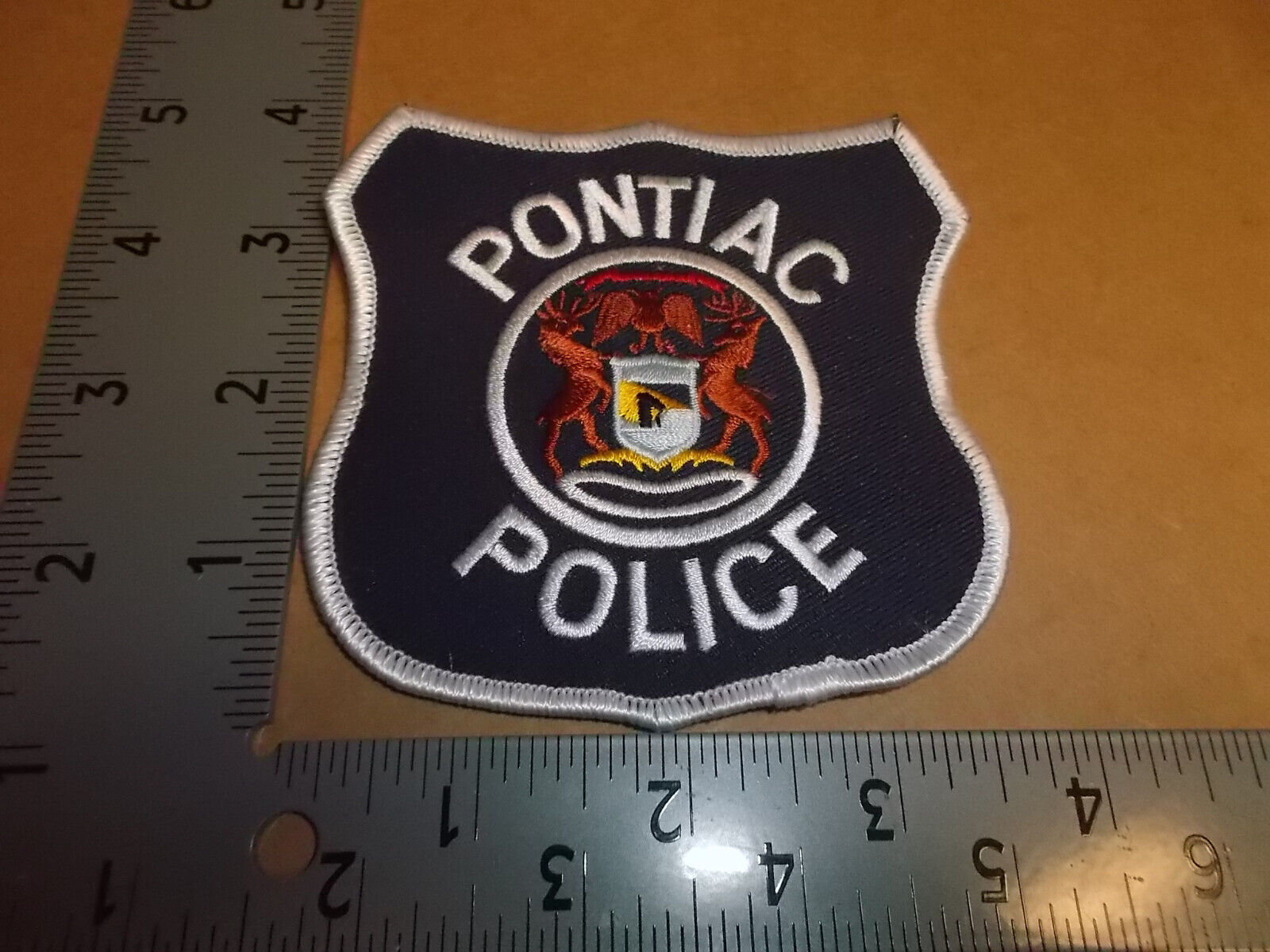 Pontiac Police Patch~Michigan~MI~Brand New~Defunct Police Department~Mich.~