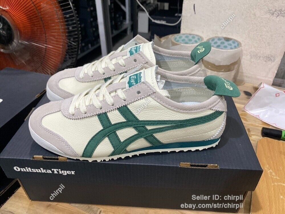 [Brand New] Onitsuka Tiger Mexico 66 Sneakers Classic Unisex White/Green Shoes