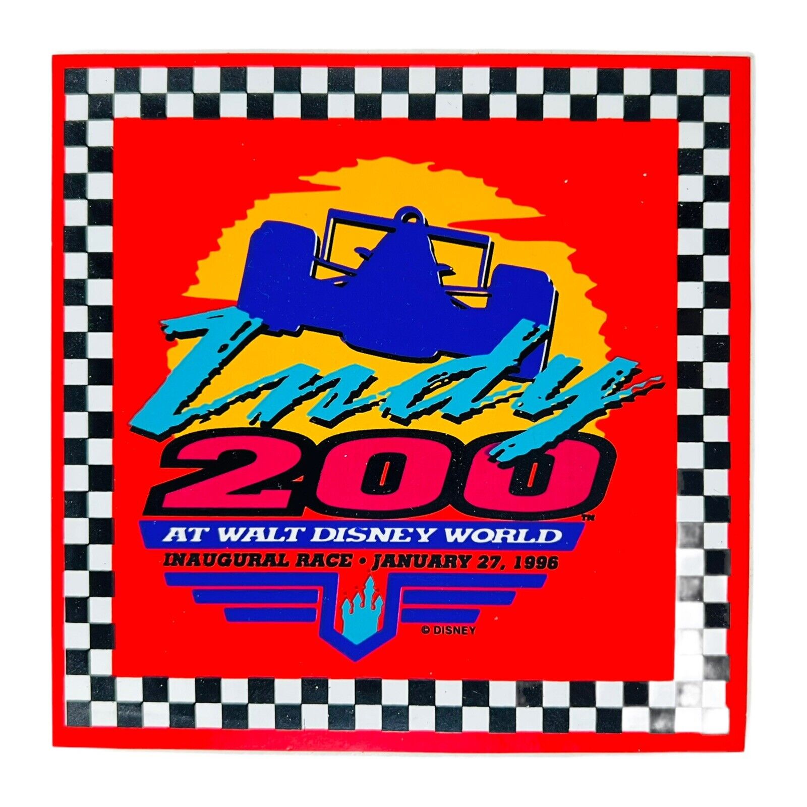Indy 200 At Walt Disney World Inaugural Race January 27 1996 Sticker Decal 4.5”