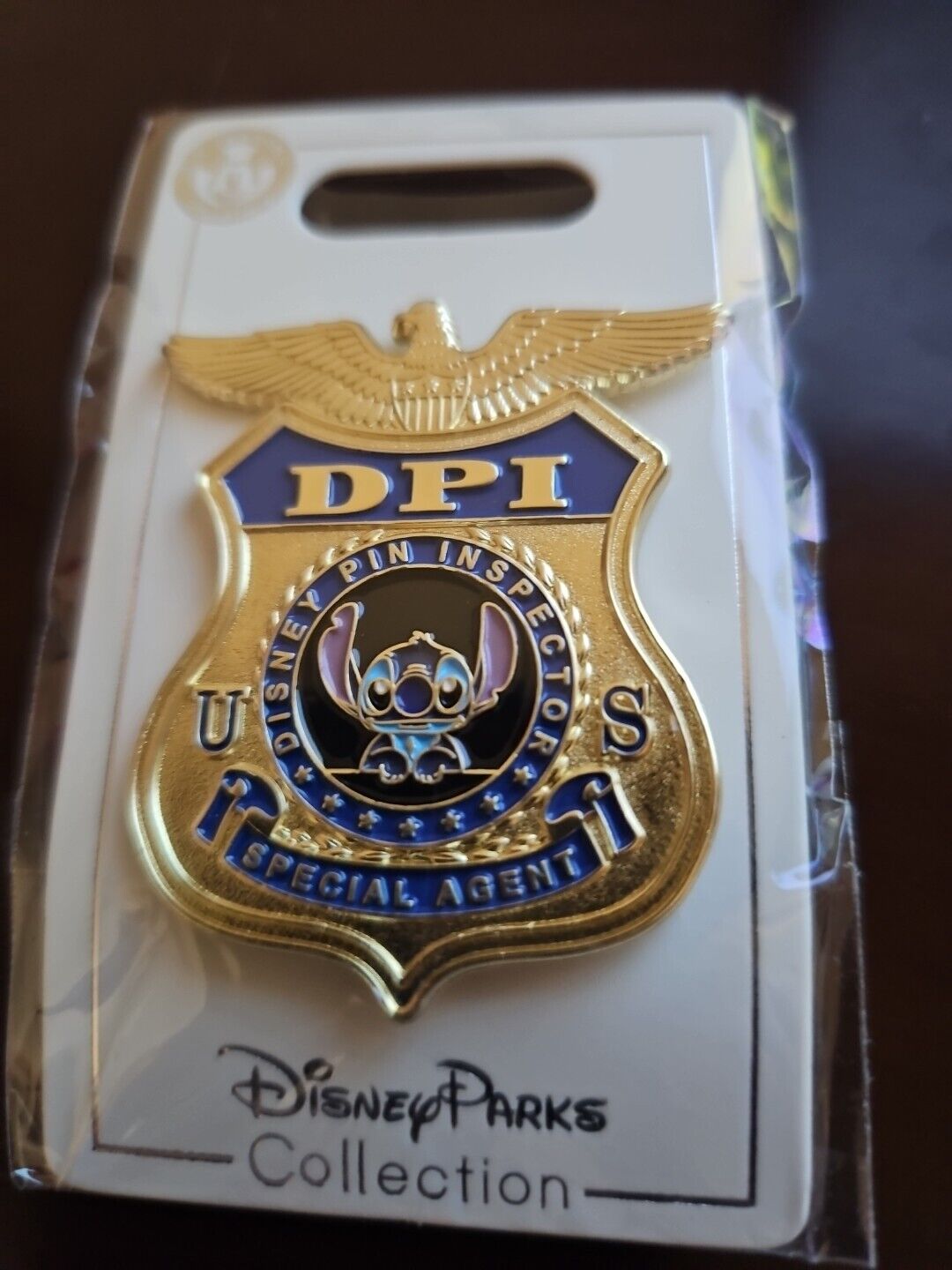 Disney Trading Pin Stitch DPI Disney Pin Inspector Badge Special Agent