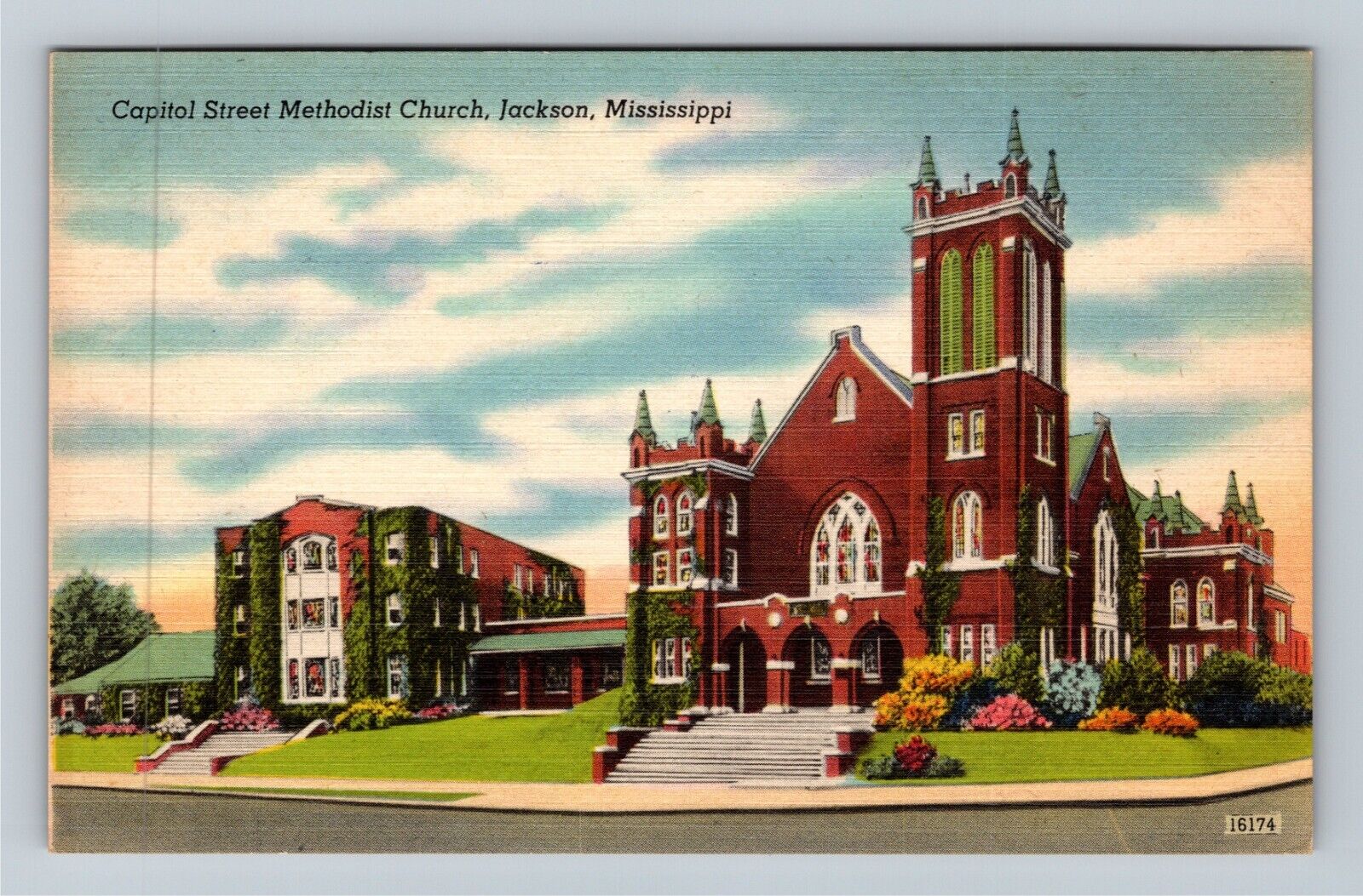 Jackson MS-Mississippi, Capitol Street Methodist Church Vintage Postcard