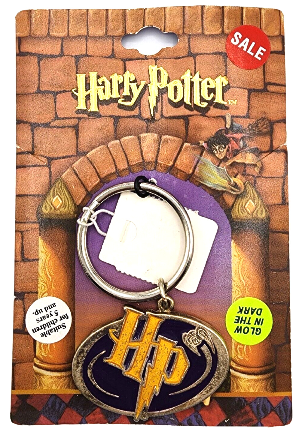 NOS Good Condition Original Package Harry Potter HP Glow In The Dark Keychain