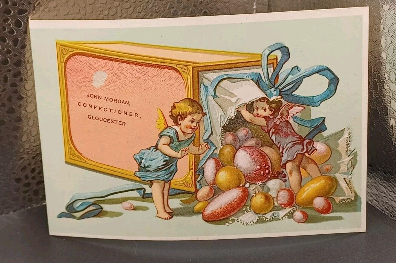 Victorian Fairy Candy John Morgan Confectioner Gloucester Paper Trade Card