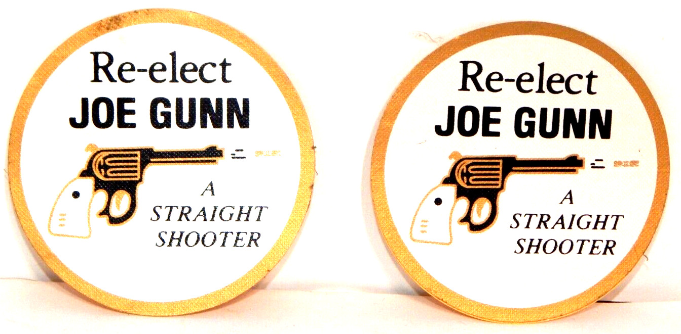 Vintage AFL CIO Stickers Re-Elect Joe Gunn NOS