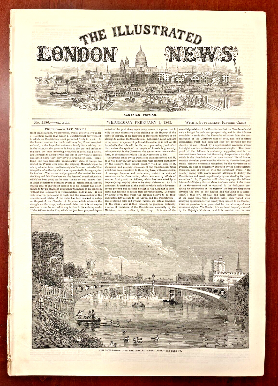 ILLUSTRATED LONDON NEWS Canadian Edition 1863, Febr. 4, US Civil War
