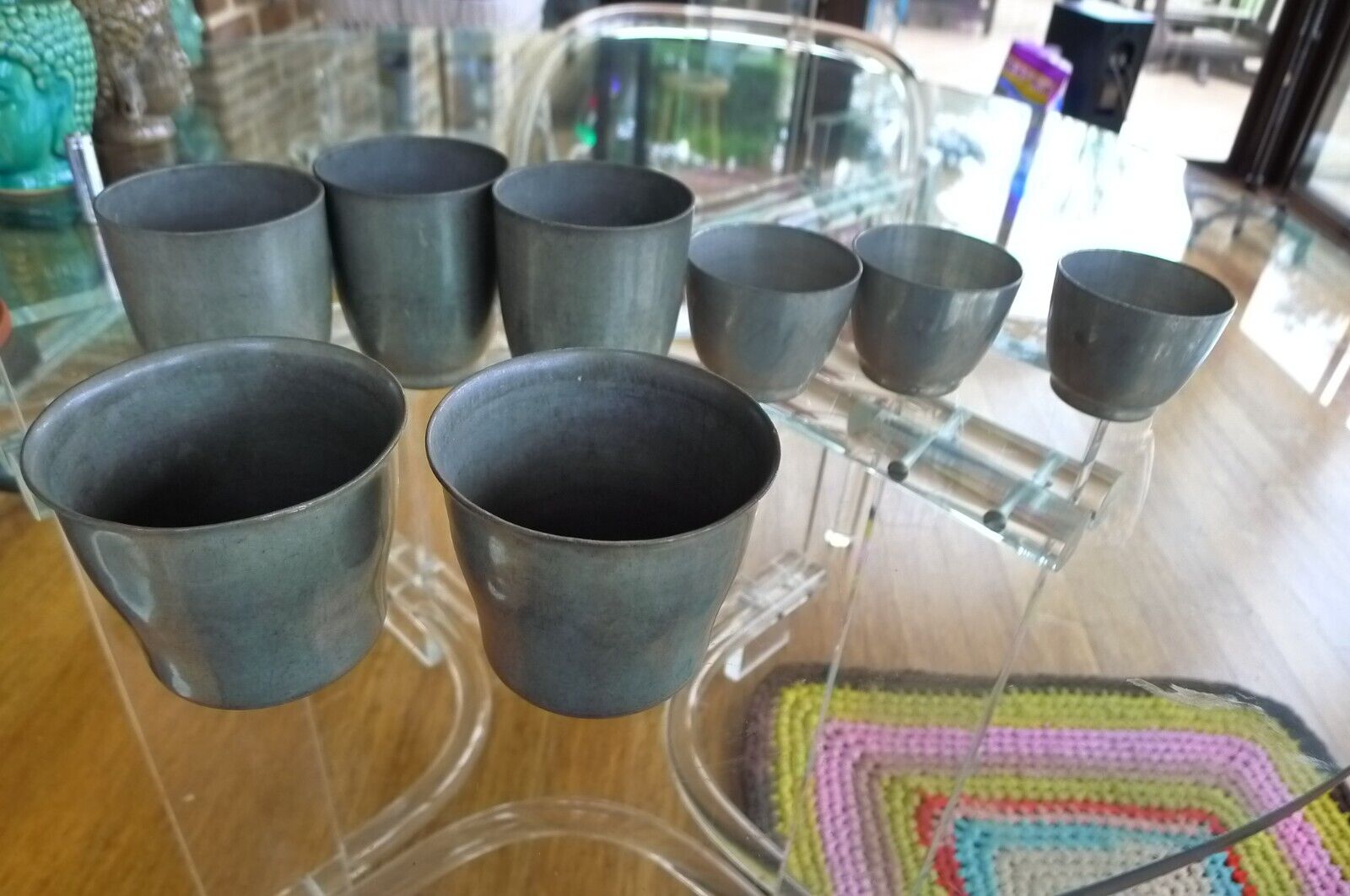 8 VTG VARIOUS HEDCO PEWTER CUPS