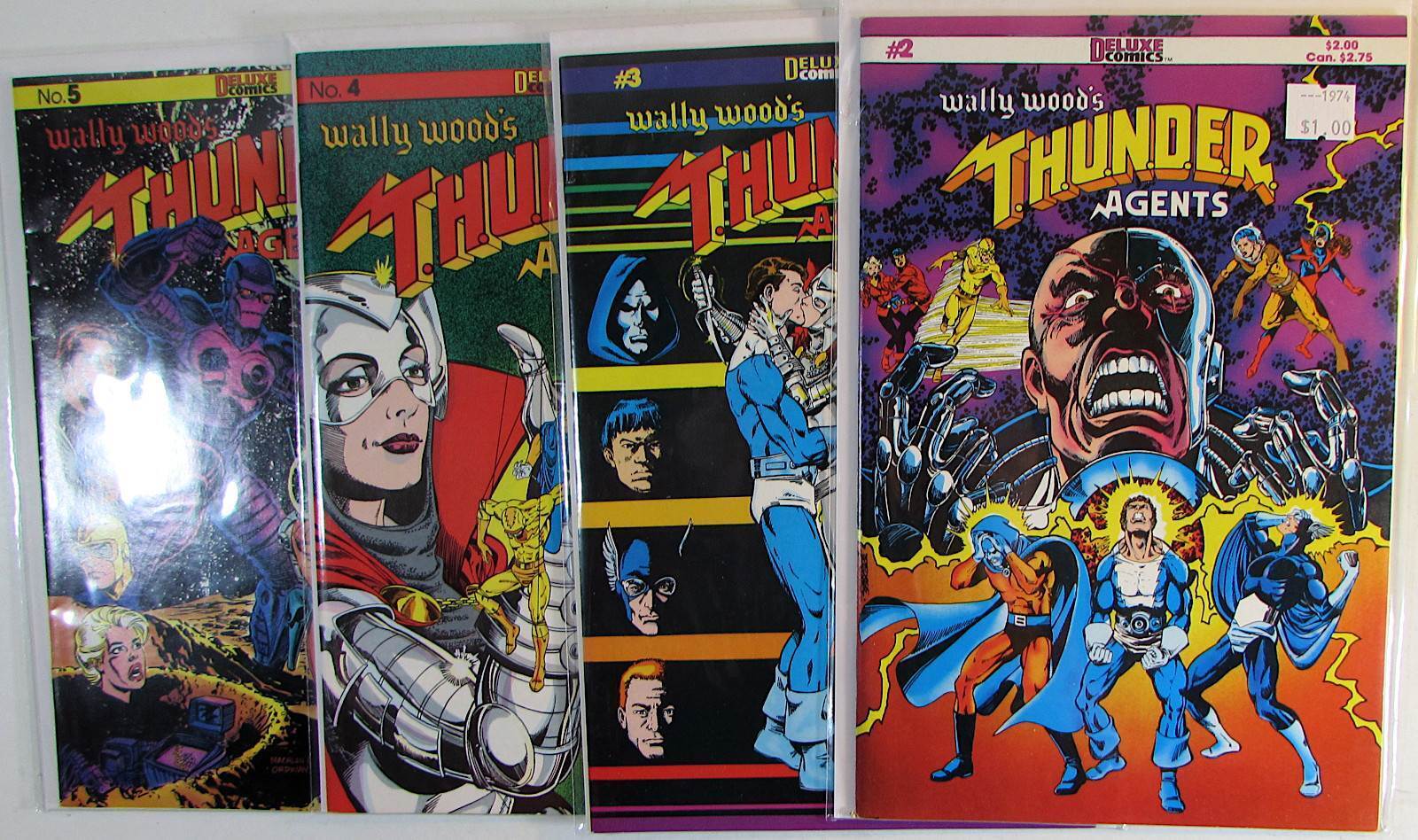 Wally Wood\'s Thunder Agents Lot of 4 #2,3,4,5 Deluxe (1985) Comic Books