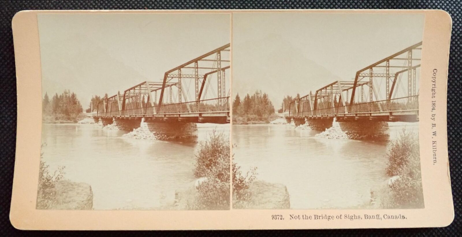 ANTIQUE Real Photo Kilburn Stereoview Not the Bridge of Sighs Banff Canada
