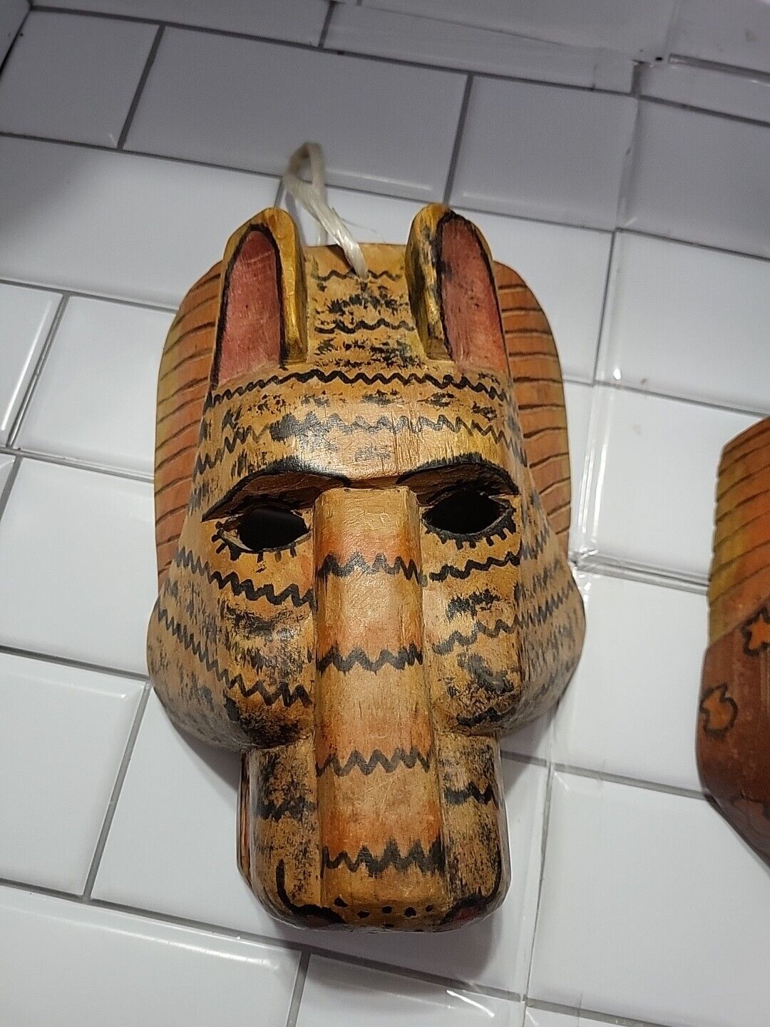 Vintage Guatemala Hand Carved Wooden Mask Home Decorative