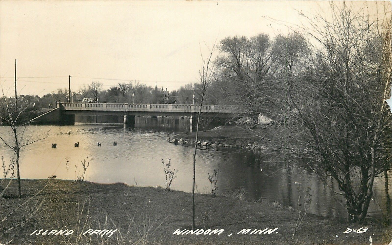 Windom Minnesota~Bridge @ Island Park~Real Photo Postcard