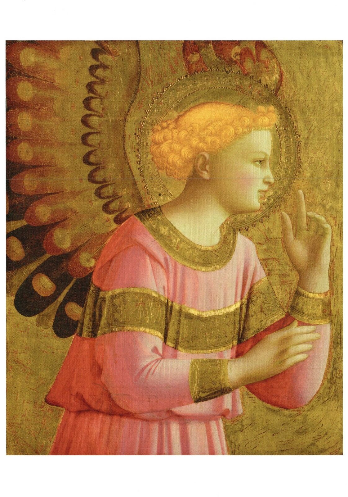 Postcard Fra Angelico Annunciatory Angel Gold Leaf And Tempera On Wood Panel
