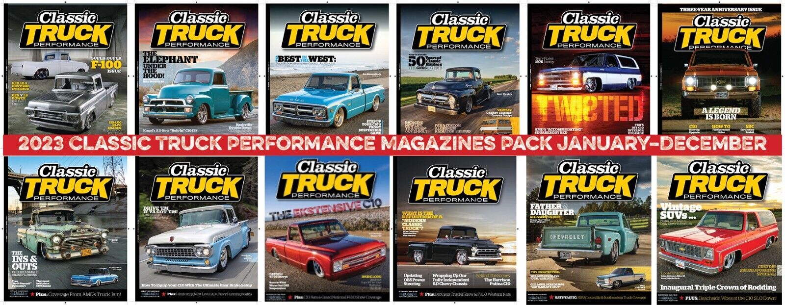 Classic Truck Performance Magazine January - December 2023 Pack of all 12 issues
