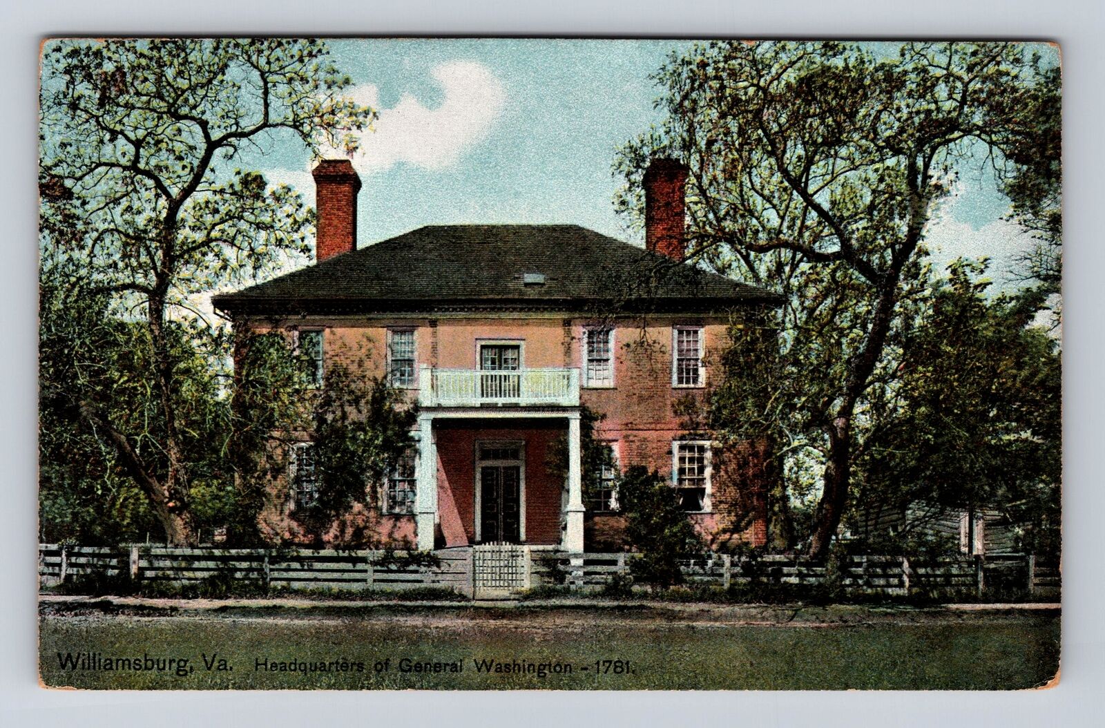Williamsburg VA-Virginia, Headquarters Of General Washington, Vintage Postcard