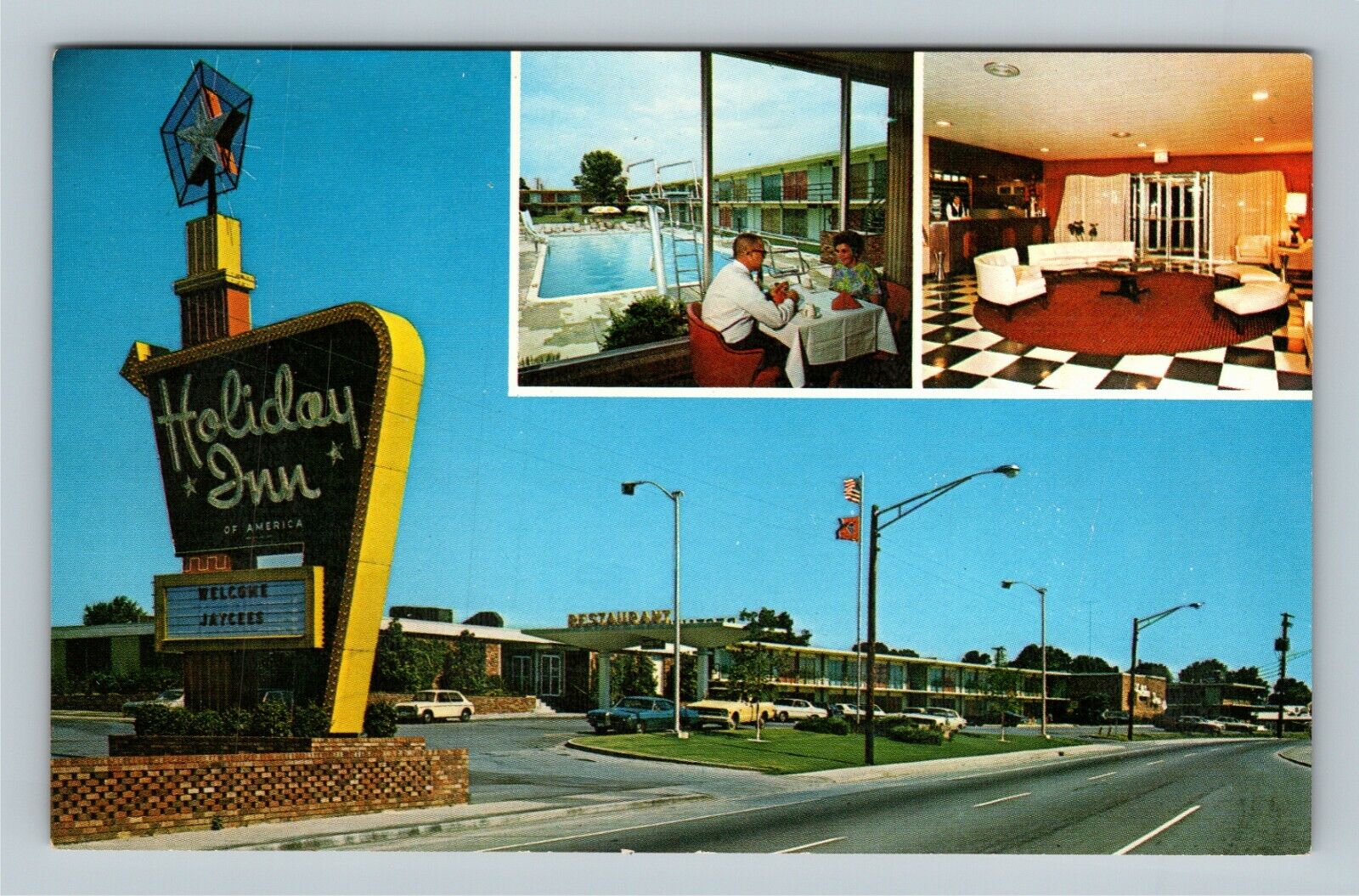 Cleveland TN, Holiday Inn Motel Antique, Dining Vintage Tennessee Postcard