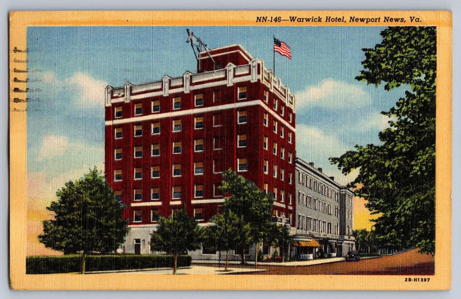 Vintage Post Card Warwick Hotel Newport News VA E245