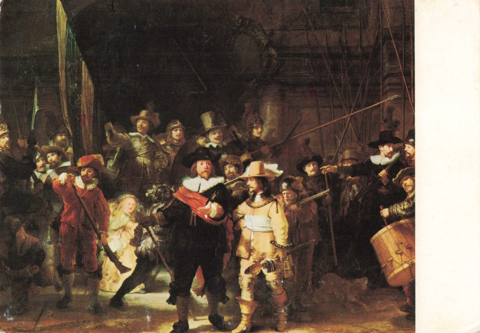 Amsterdam Netherlands, The Nightwatch Painting, Rembrandt, Vintage Postcard