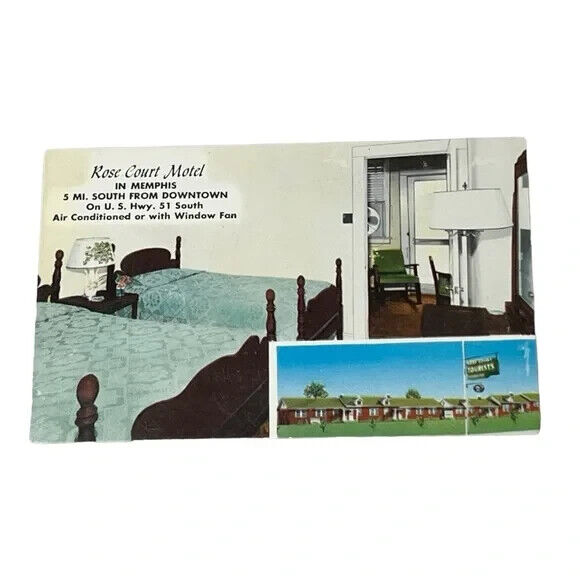 Postcard Rose Court Motel Memphis Tennessee Multi-view Vintage Advertising B20