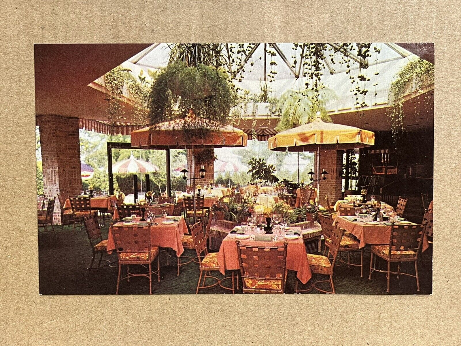 Postcard Skokie Illinois Tower Garden Restaurant Interior Old Vintage PC