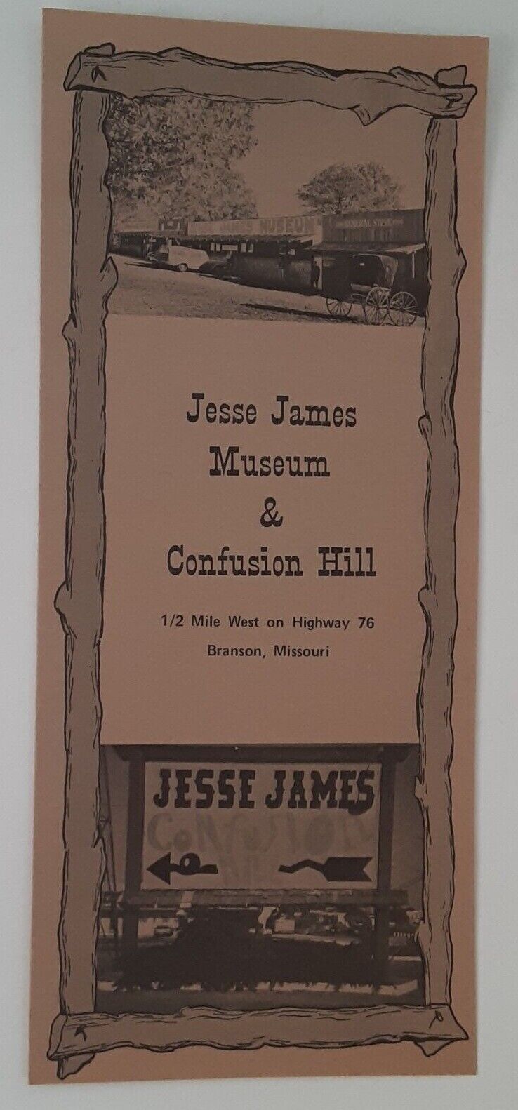 50's Jesse James Museum Confusion Hill Brochure Branson Mo. Missouri Mid-Century