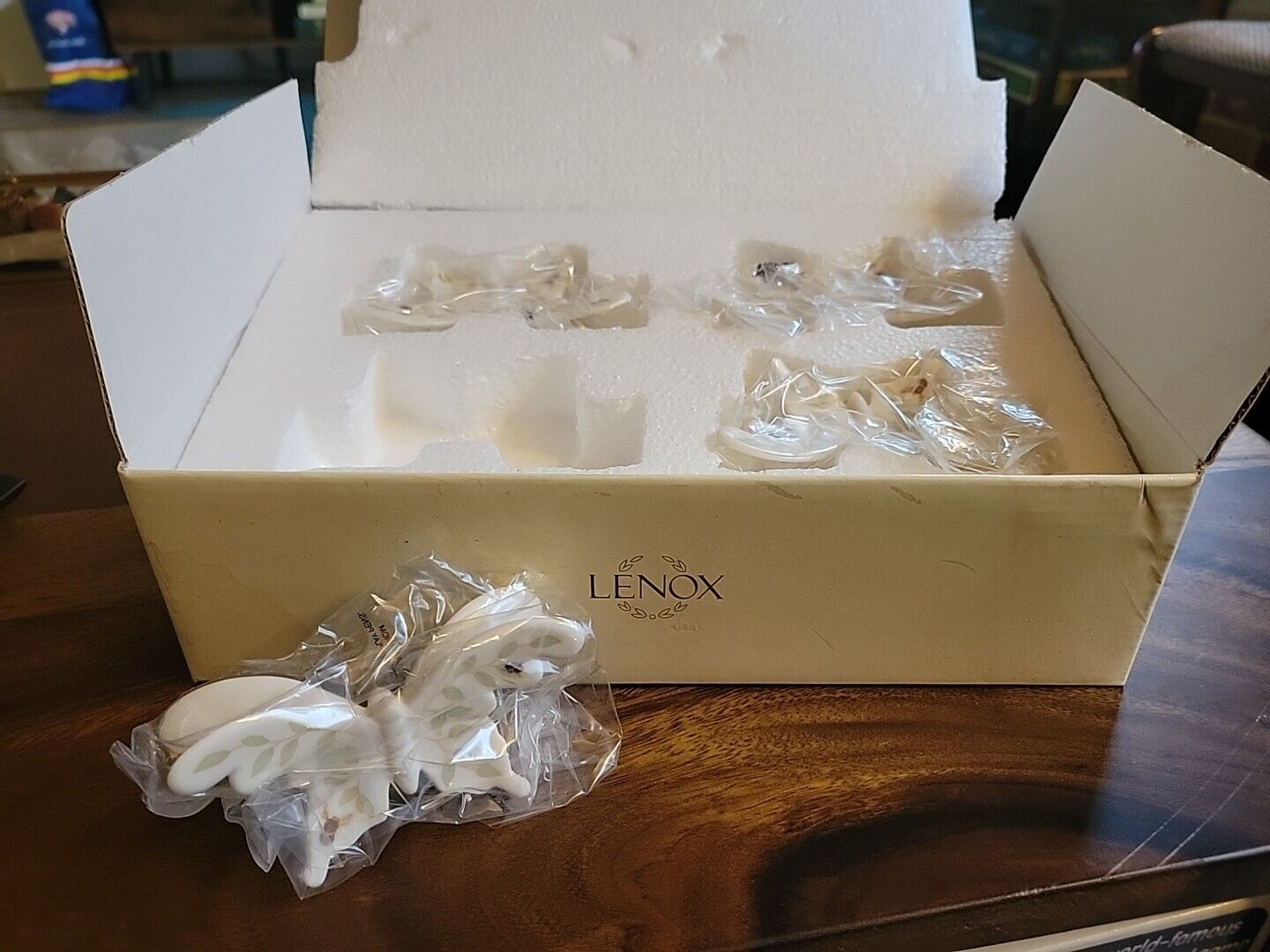 Lenox Butterfly Meadow Name Place Card Holder Set Of 4 In Box EUC