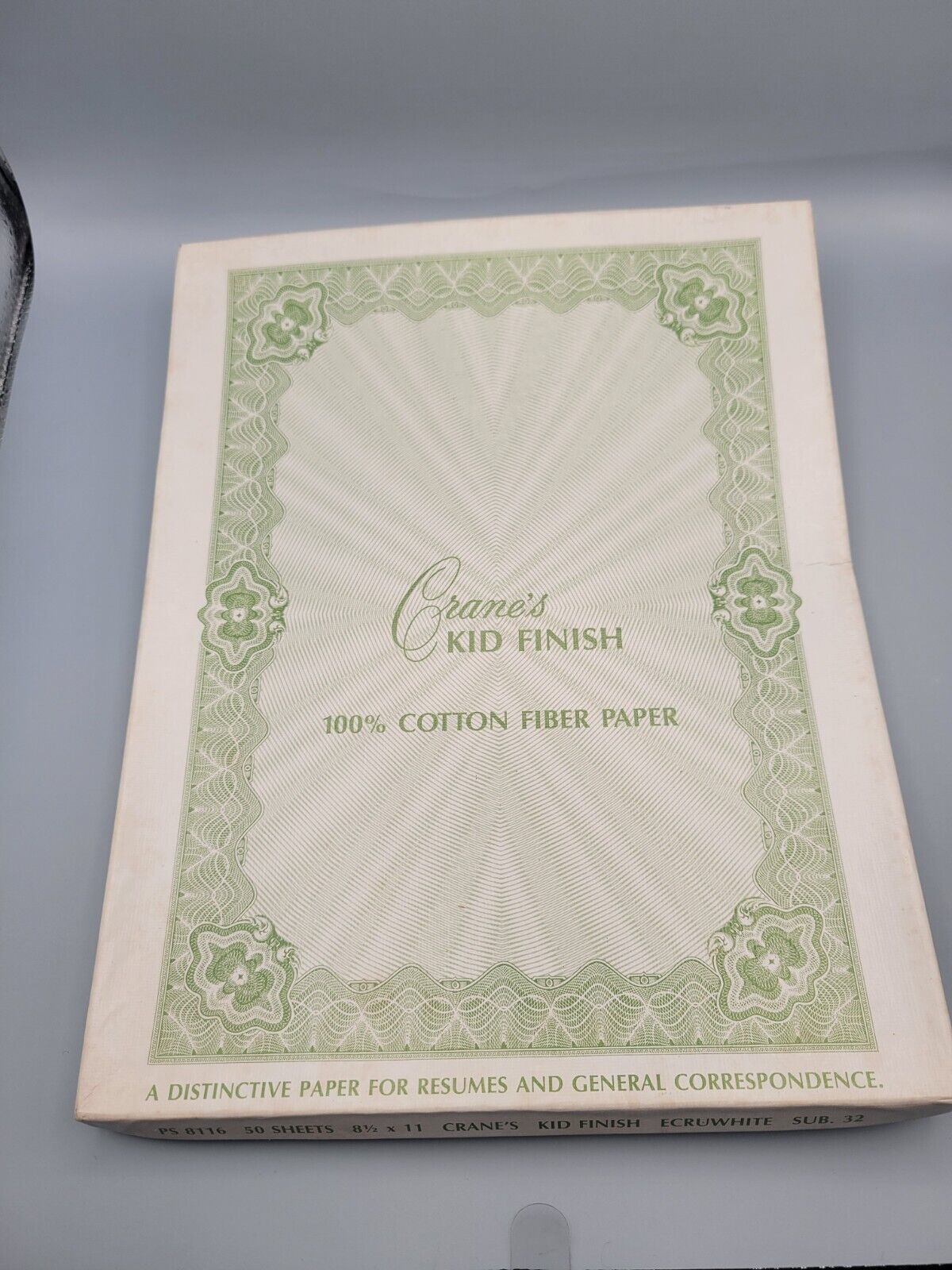 Vintage Crane\'s Kid Finish 100% Cotton Fiber Paper 8.5x11 -44 Sheets EcruWhite