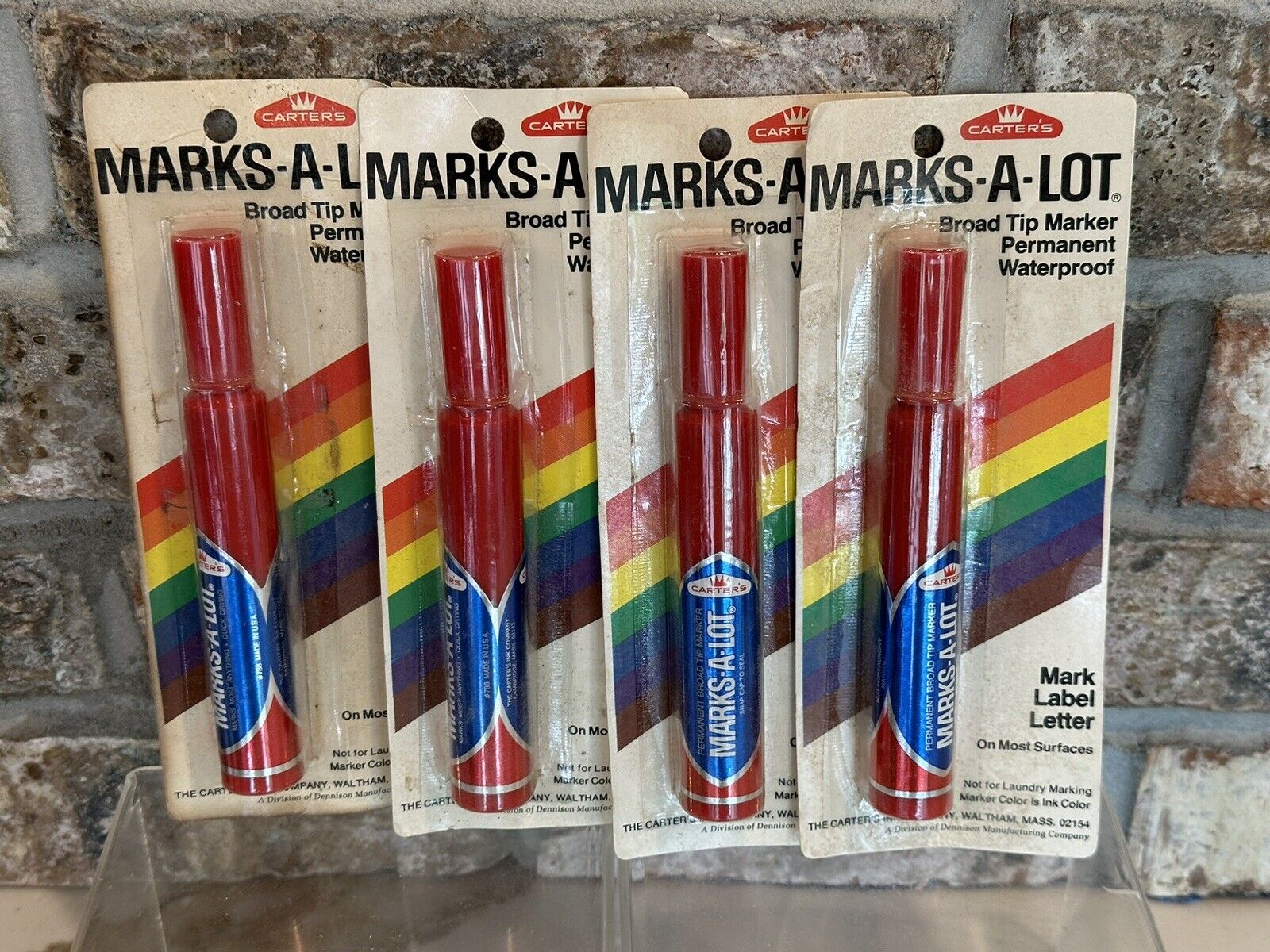 Carter's Marks-A-Lot RED Permanent Broad Tip Marker NOS USA Vintage Lot Of 4
