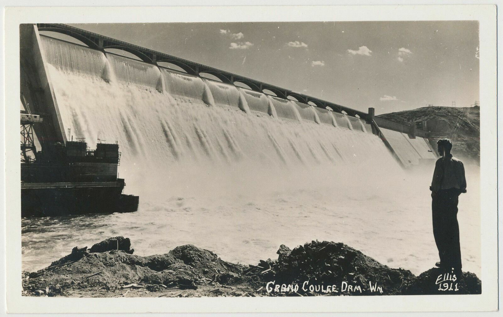 Grand Coulee Dam, Washington RPPC Ellis 