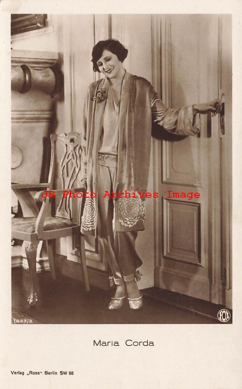 Hungarian Silent Fim Actress, RPPC, Maria Corda, Fox Photo No 1633/2