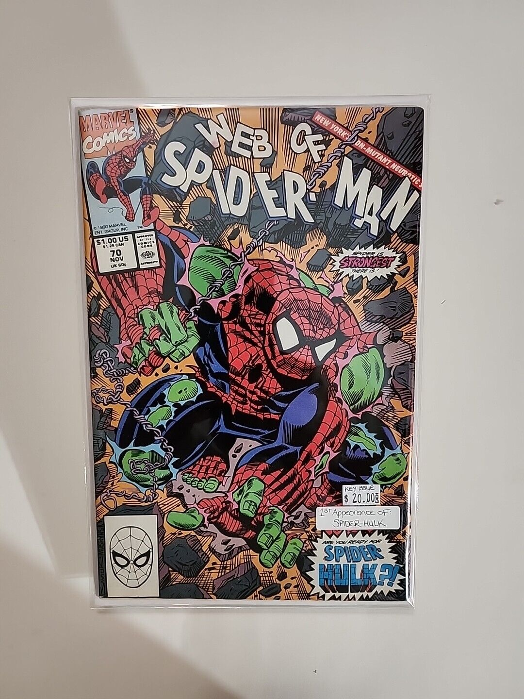 WEB OF SPIDER-MAN #70 (Marvel 1990) 1st Appearance of 🕷Spider-Hulk🕷
