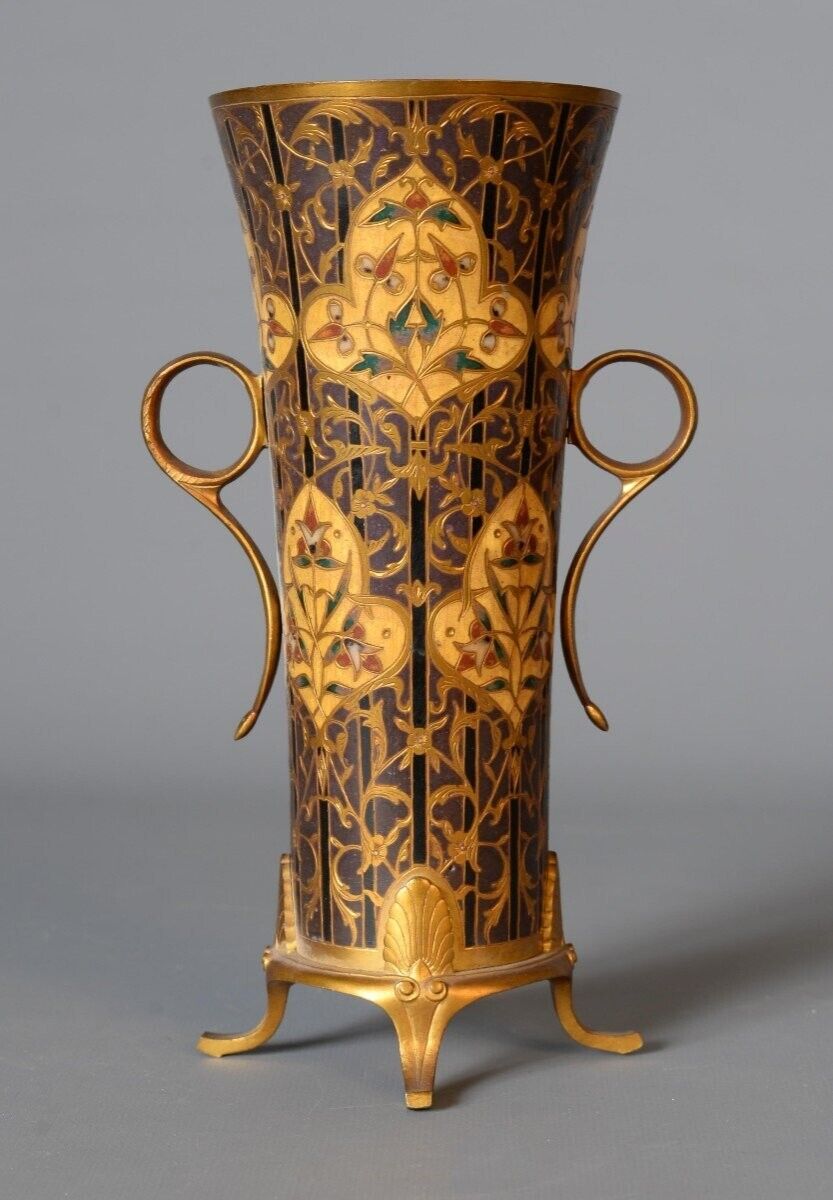 19th Century Gilded Bronze and Cloisonné Enamel Vase by Ferdinand Barbedienne