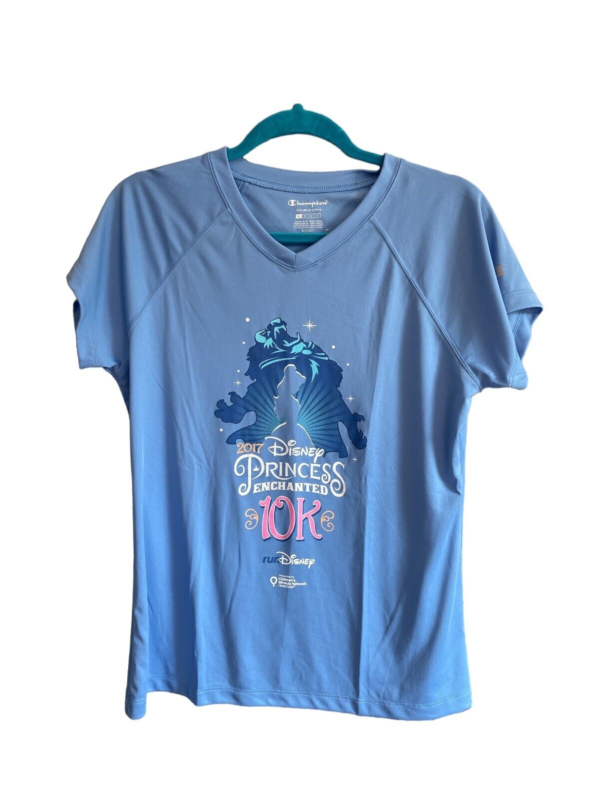 Run Disney 2017 Disney Princess Enchanted 10K Marathon Blue SS Shirt Size L