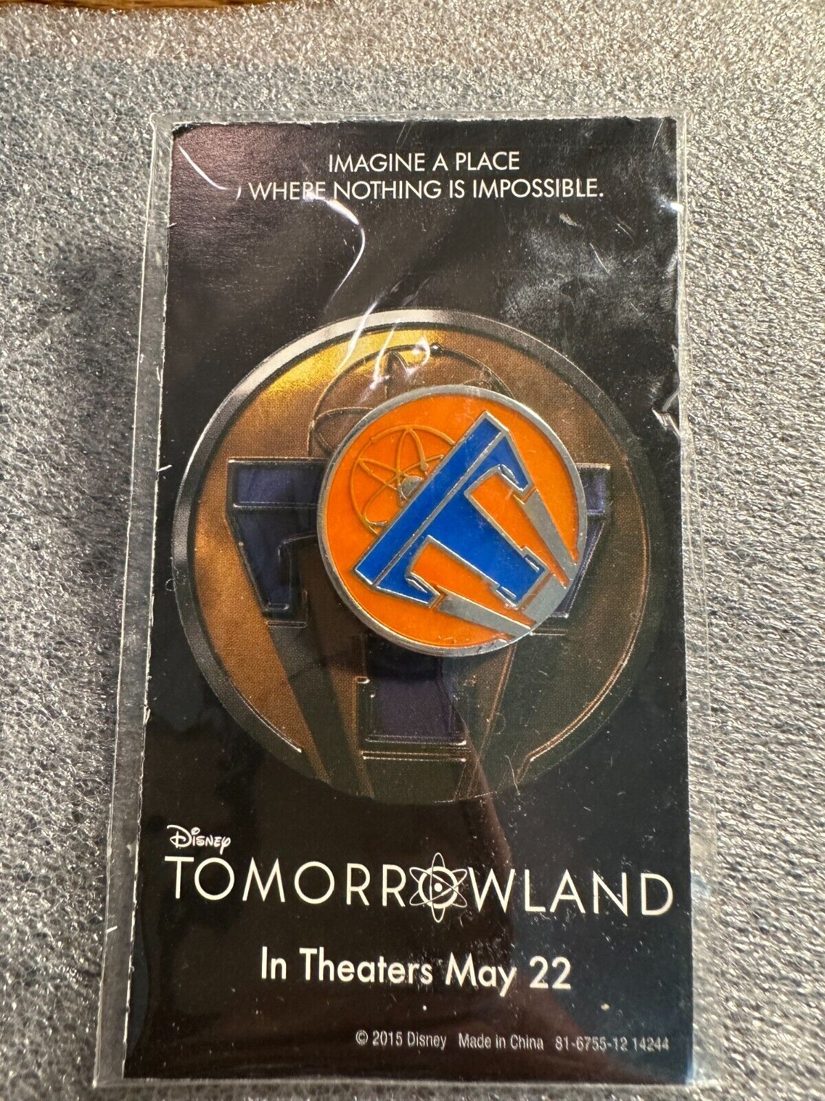 Disney TOMORROWLAND In Theaters May 22 Pin 2015 Movie Logo Promotion