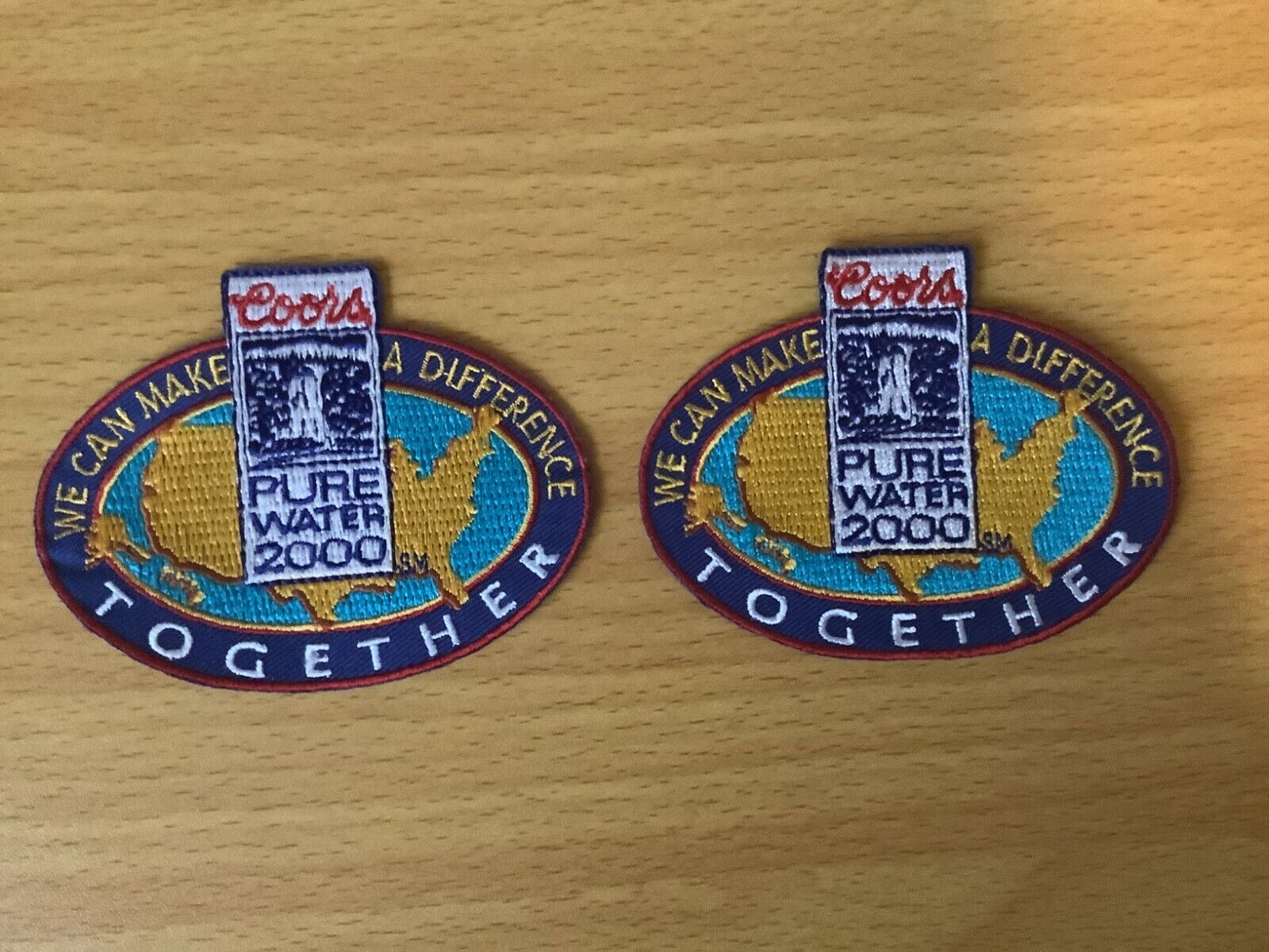 2 Coors Pure Water 2000 We Can Make A Difference Together Patches Rare