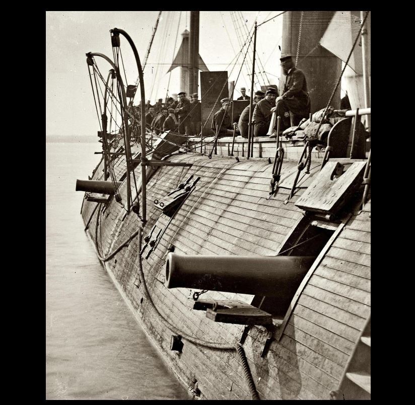 1862 Civil War Ironclad USS Galena PHOTO,UNION NAVY SHIP James River  Iron clad