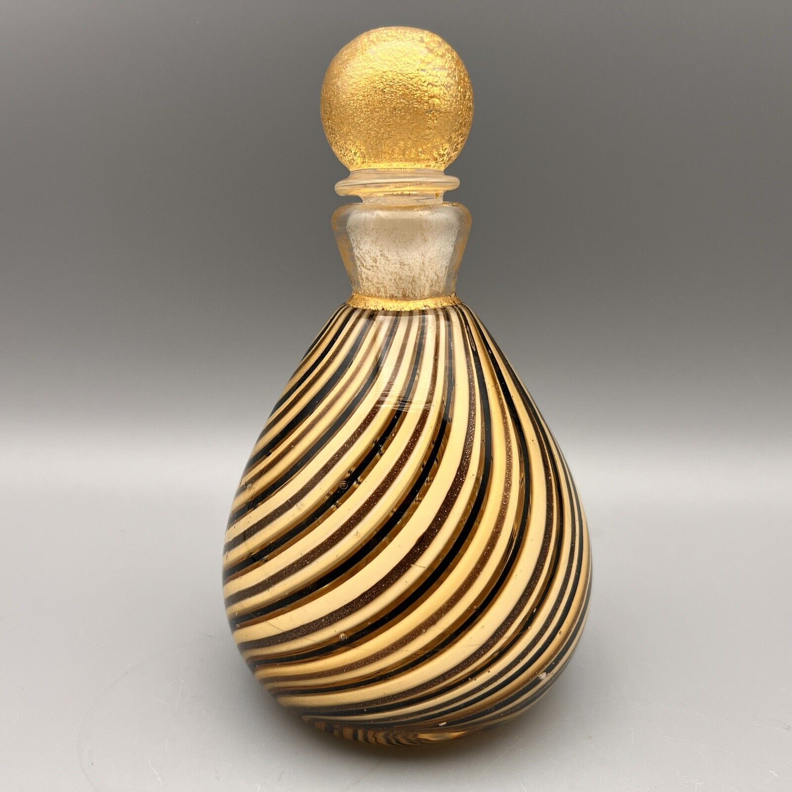Vintage Murano Italy Fratelli Toso Perfume Bottles Avventurine Swirl 6