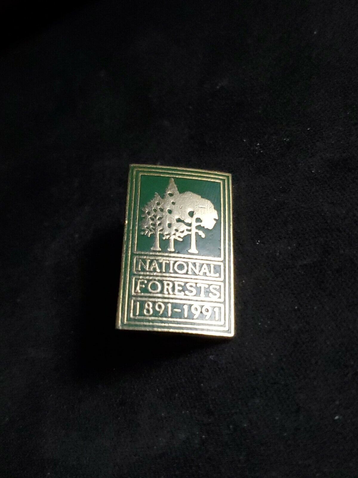 Vintage 1891-1991 National Forests Lapel Pin Centennial 100 Year Anniversary Bp