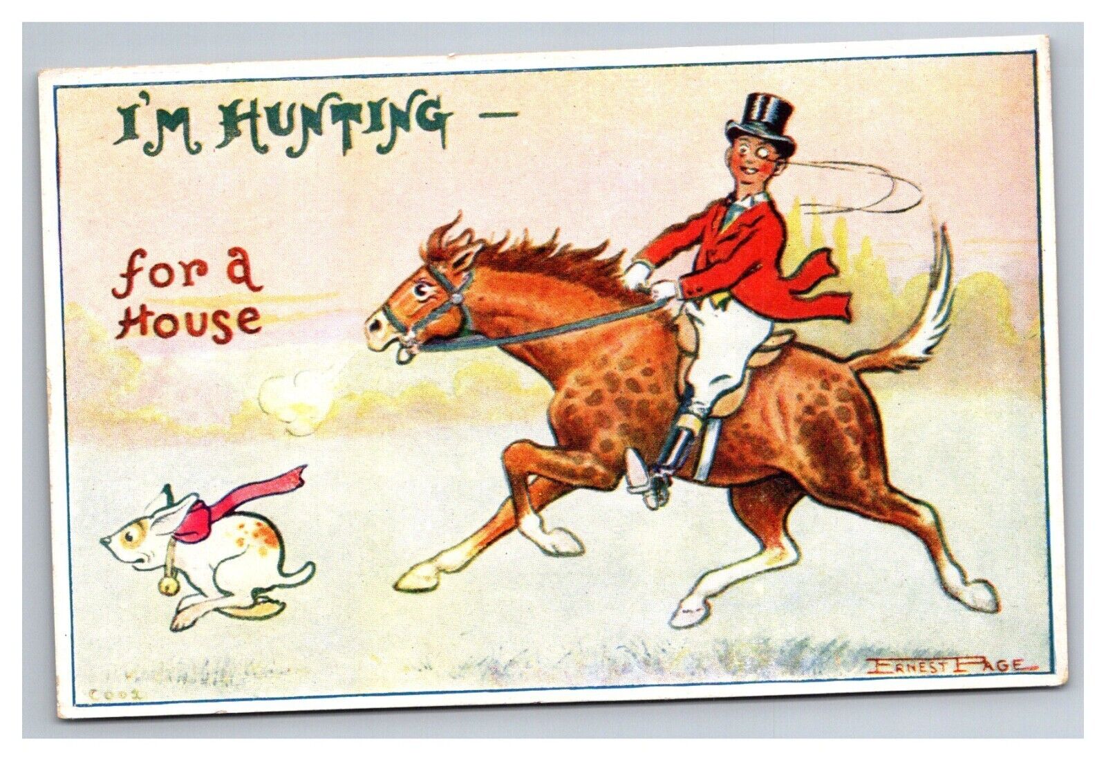 Postcard Ernest Page Equestrian Humor Card
