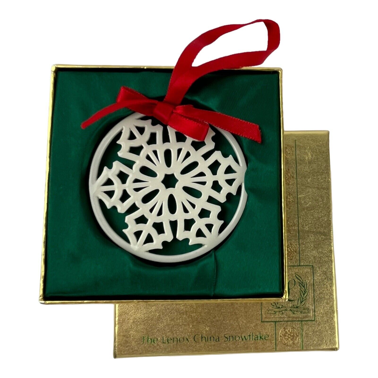 Lenox Snow Star Snowflake Christmas Ornament Vintage 1980s with Box